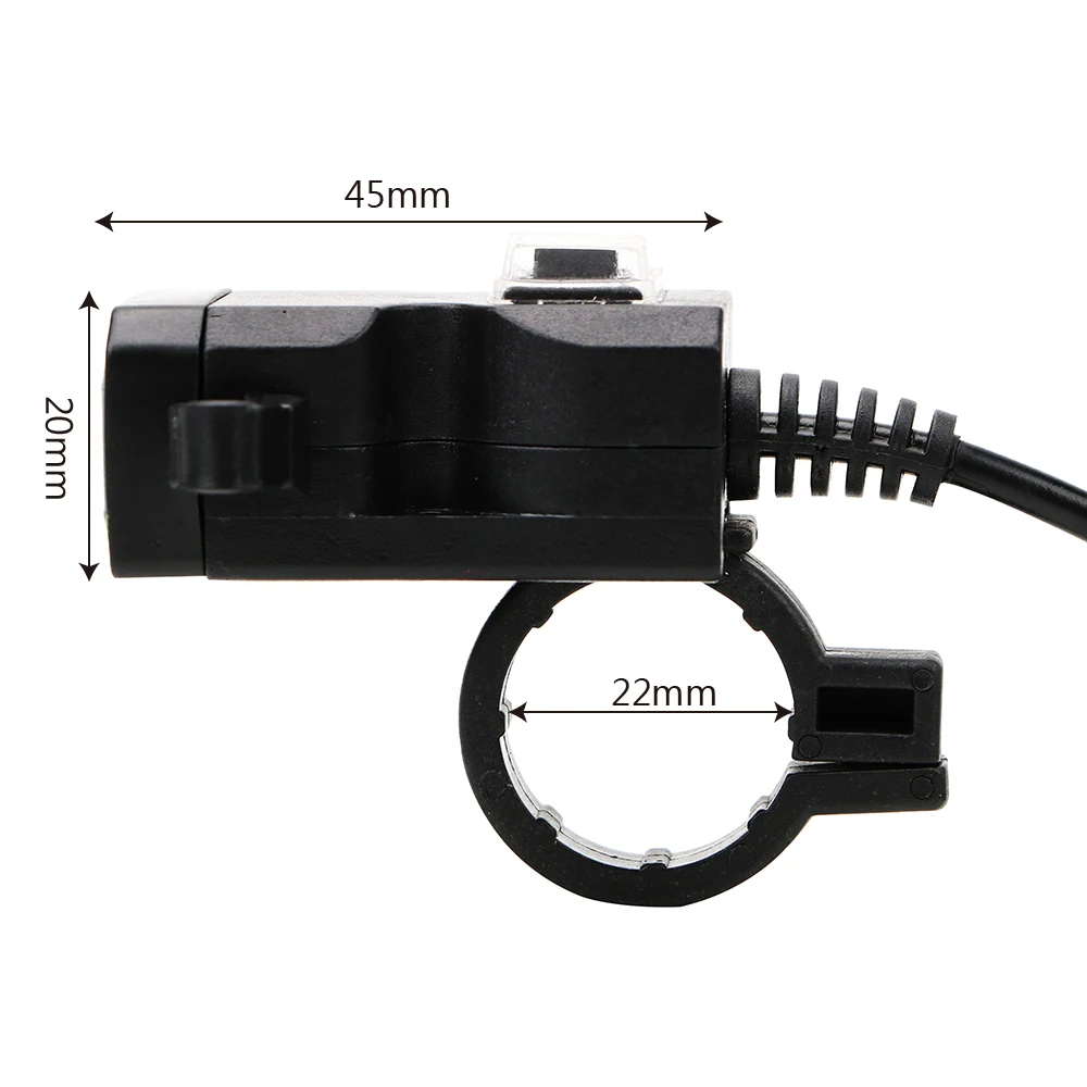 Мотоциклетная usb-розетка, мотоциклетное зарядное устройство на руль, 5 В, 1A/2.1A адаптер, двойной usb-порт для телефона, gps, розетка питания, водонепроницаемая