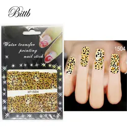 Bittb 2 шт. Leopard Nail Art водная переводная наклейка украшение для ногтей рисунки на ногтях Стикеры s инструменты красивые наклейки для ногтей