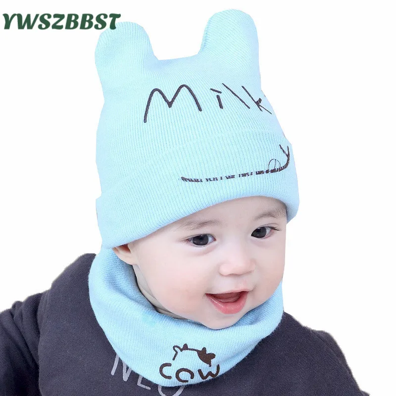 

Fashion Baby Hats for Boy Baby Hat for Girls Crochet Spring Autumn Winter Baby Cap Scarf sets for 0 to 18 months
