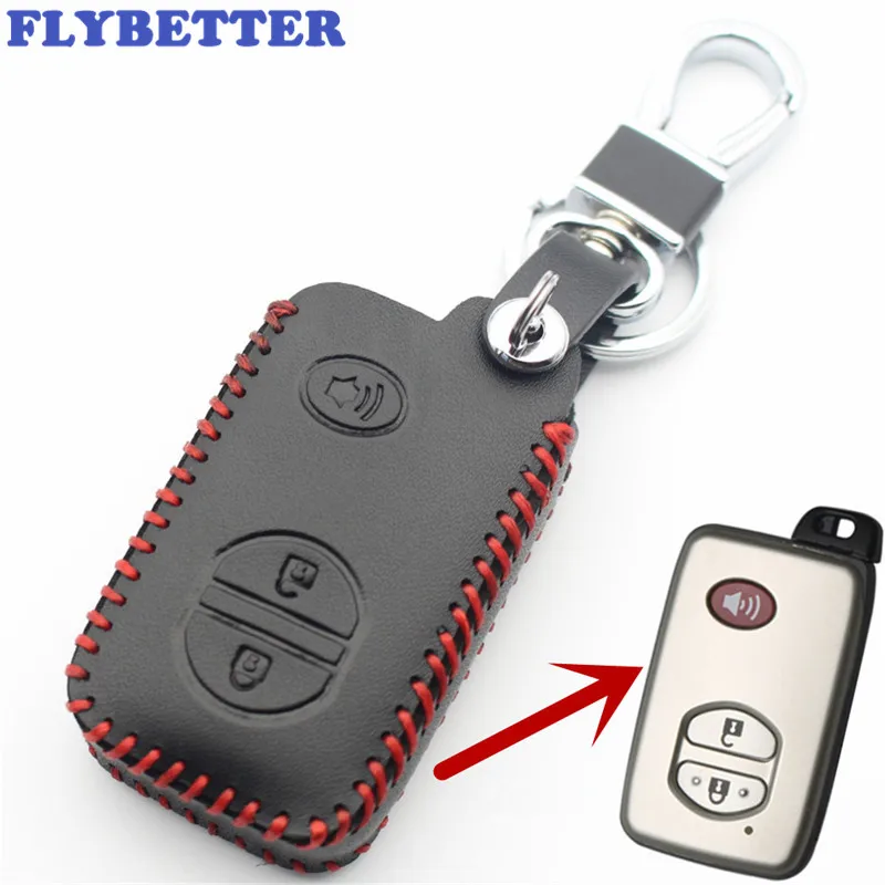 Чехол для смарт-ключа FLYBETTER из натуральной кожи с 3 кнопками и дистанционным