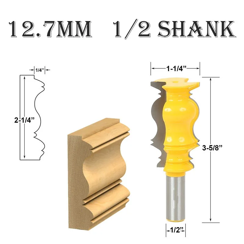 1/2 хвостовика корона литья фреза 12,7 мм Деревообработка Гравировка Фасонная фреза Бит Инструмент для резьбы по дереву