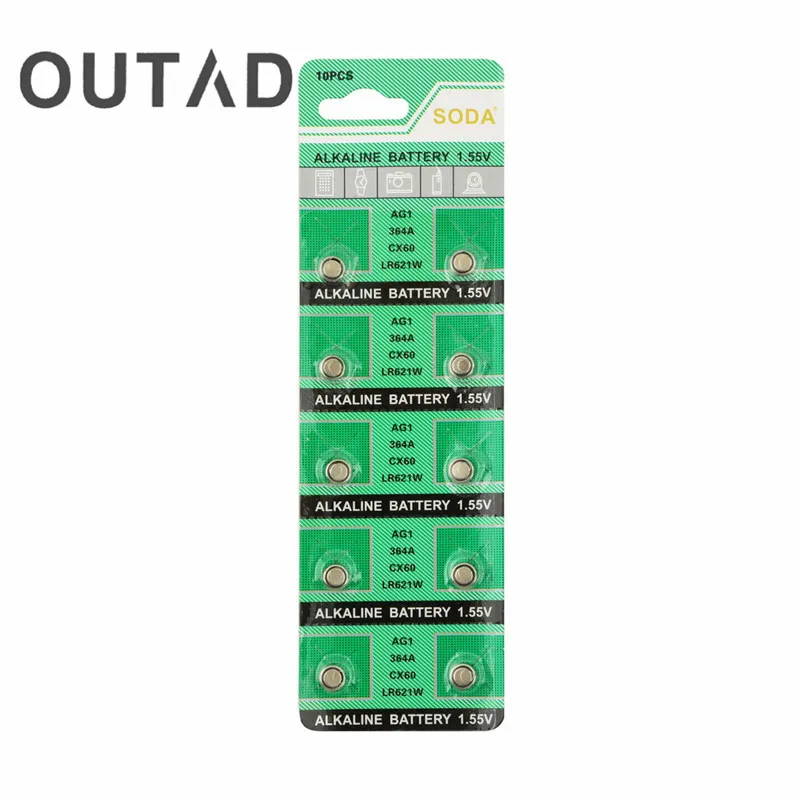 10pcs Digital Clock Watch Batteries AG1 364 SR621SW TR621SW CX60 621