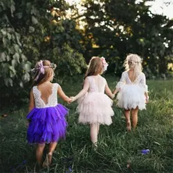 Модные платья для девочек 2018 летние Нарядные платья для маленьких девочек сетки Крещение платья принцессы для малышей свадебное вечернее