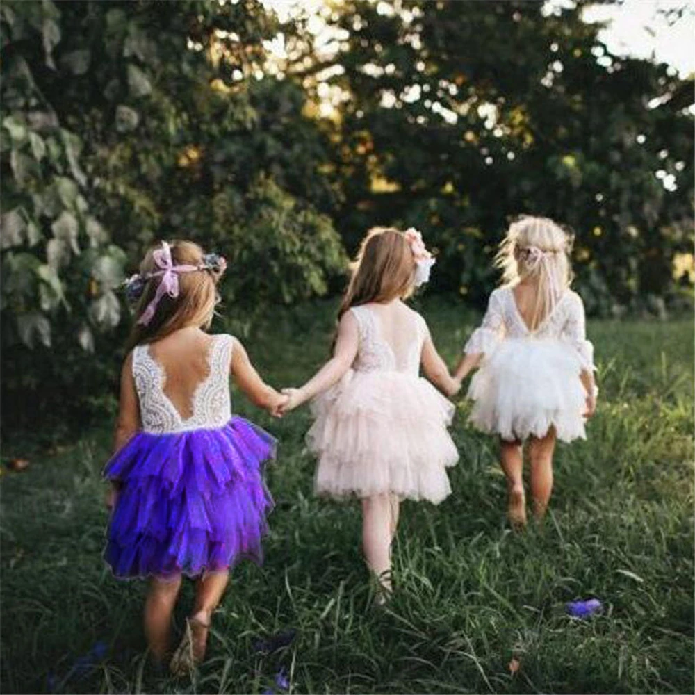 

Fashion Girls Dresses 2018 Summer Pageant Dresses Baby Girl Mesh Christening Gowns Infant Princess Wedding Birthday Party Dress