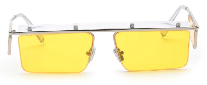 SHAUNA, уникальные женские квадратные солнцезащитные очки с двойными линзами, модные мужские очки с прозрачными красными линзами UV400 - Цвет линз: Yellow
