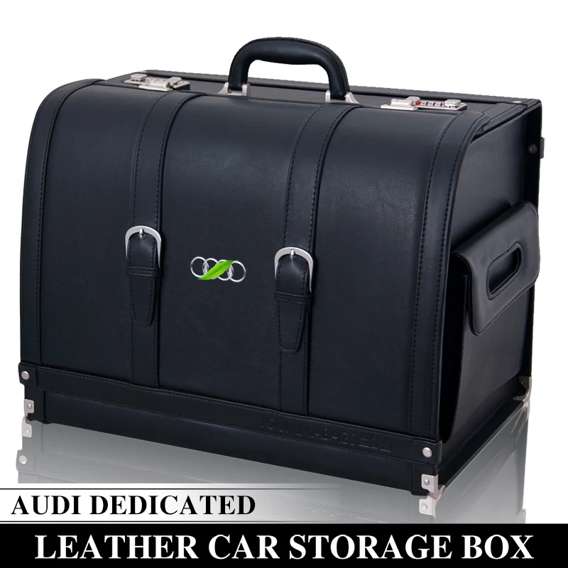 

Dedicated to Audi storage box A5A4LQ5Q3Q7A6LA3A7A8 car leather car storage box high-end leather car trunk storage box