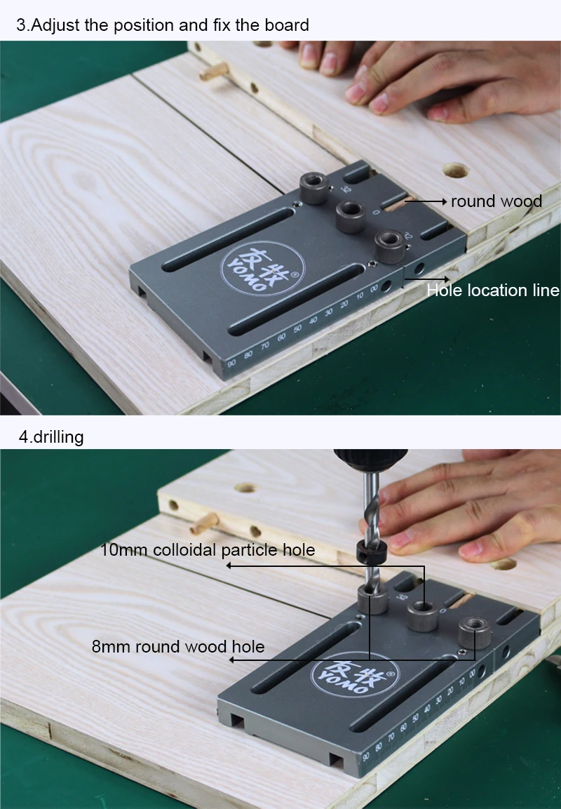 3 в 1 Дырокол позиционер дюбель сверло комплект для мебели быстрое соединение деревообрабатывающий сверлильный направляющий комплект расположение