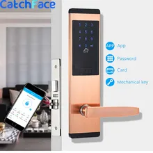 Приложение Wifi Bluetooth дверной замок, умный дом, без ключа, пароль, контактный Код, безопасность, электронный дверной замок, красный бронзовый цвет