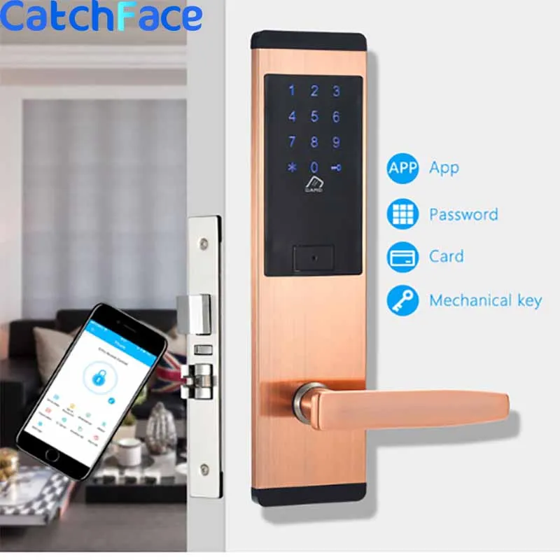 Дверной замок с Wi Fi и Bluetooth электронный для умного дома без ключа кодом пароля