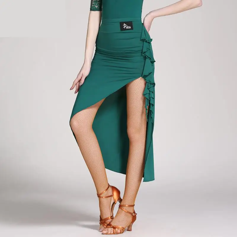 

Lady Latin Dance Skirt For Sale Adlut Cha Cha/rumba/samba/tango Dresses For Dancing Practice/performamnce Dancewear Irregular