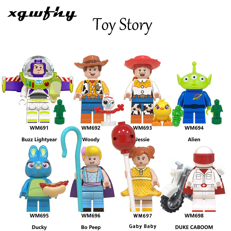 

1Pcs mobilization Minifigured Woody Jessie toy alien Bulleye Rex Hamm building blocks children's toys JM-259
