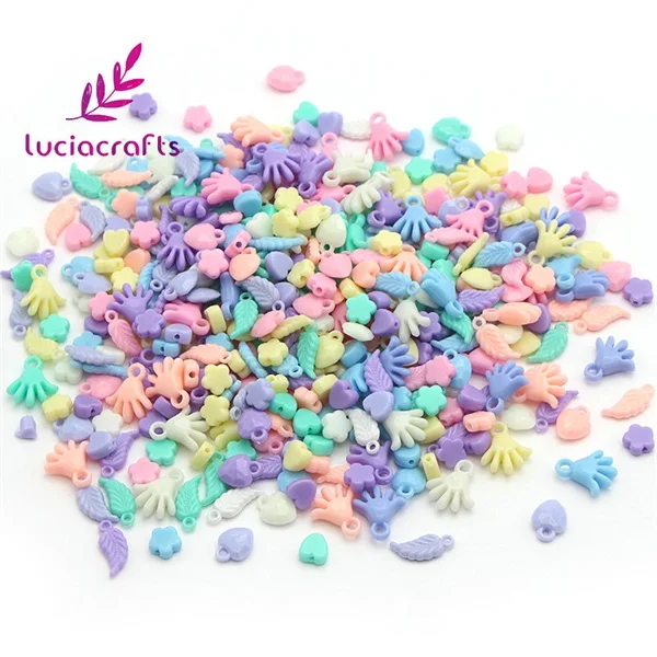 Lucia crafts 50 г, около 120 шт случайный цвет формы акриловые бусины сделай сам ручной работы аксессуары материалы E1027 - Цвет: Random mix color 2