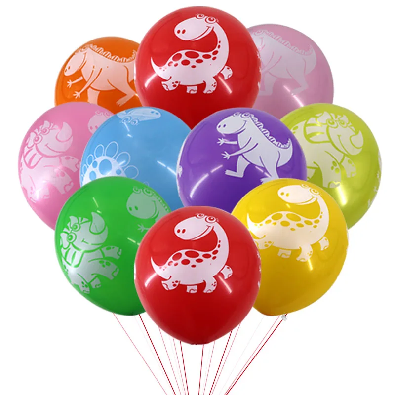 

10PCS Dinosaur theme Party balloons lot balls for birthday child Latex balloon safari jungle party supplies its a boy decoration