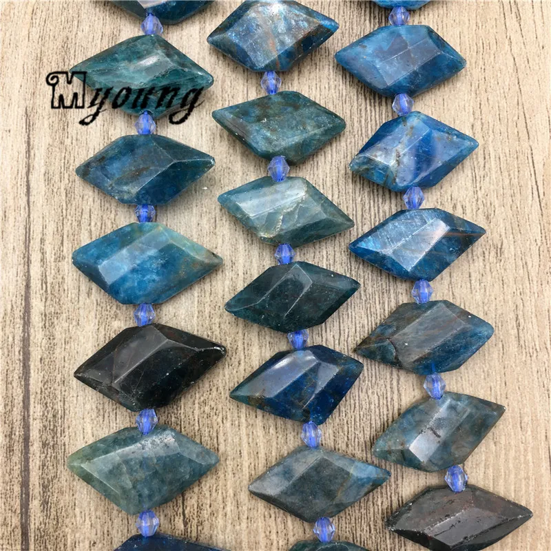 Faceted форма граненый Apatite космические бусины, камни камень кварц, друза ломтик просверленная Подвеска бусины MY2058