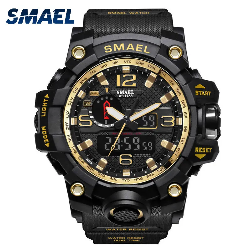 Mens Watches Gold SMAEL Brand Watch S Shock Digital