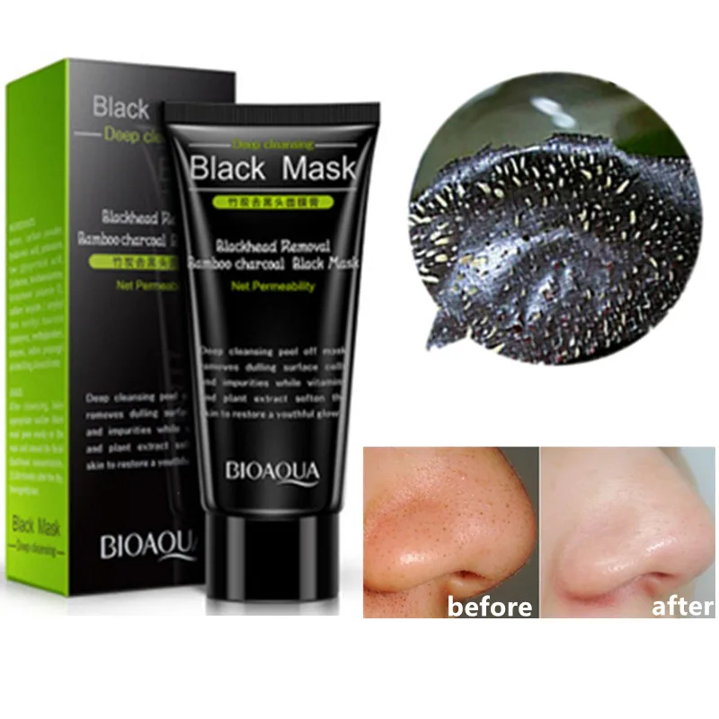 

Bamboo charcoal Blackhead Remove Facial Masks Deep Cleansing Purifying Peel Off Black Nud Facail Face Acne Treatment black Mask