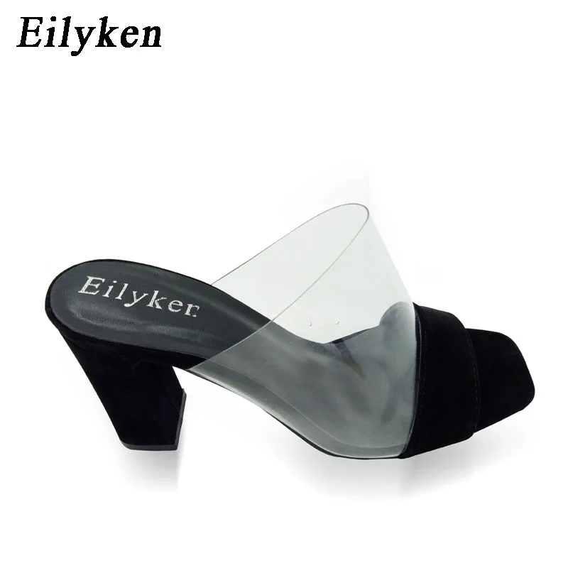 Eilyken 2019 الصيف روما الصنادل المرأة الترفيه النعال أزياء المرأة الصنادل الشرائح أحذية كعب مربع 9.5 cm