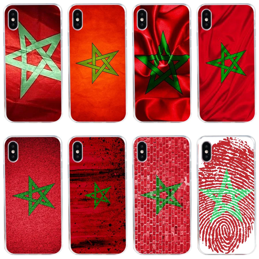 47H Morocco Flag Soft Silicone Tpu Cover phone Case for iphone 5 5s se X XR XS Max case | Мобильные телефоны и аксессуары