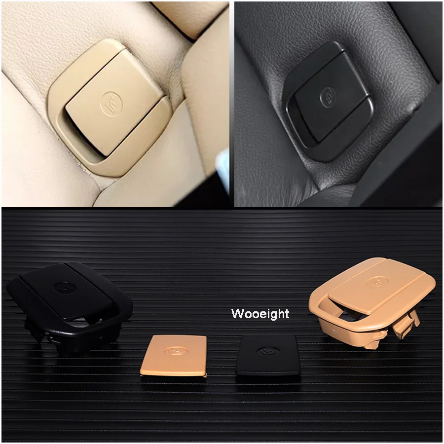 Wooeight Black Beige Car Rear Safety Seat Belt Buckle Mount Cover For BMW F30 F31 3-Series F20 F21 F22 F80 M3 F34 (1)