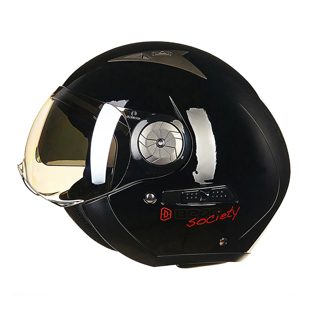 

BEON Motorcycle Helmet Cafe Racer Double Lens Comfort Chopper Retro Crash Helmet Motorbike Motorcycle Moto Helmet For Motorcycle