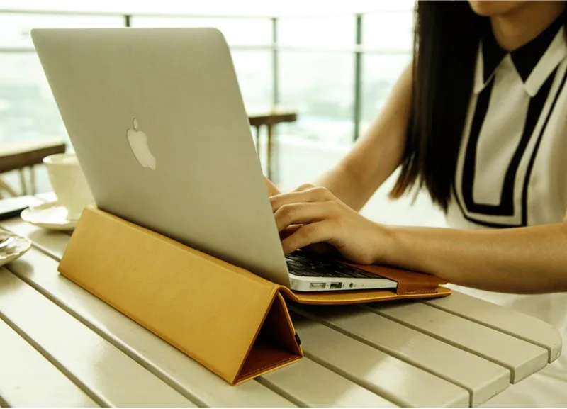 Jisoncase кожаный чехол-подставка для MacBook Air Pro retina 11 12 13 15 дюймов Чехол-книжка Роскошный чехол для ноутбука чехол s PU