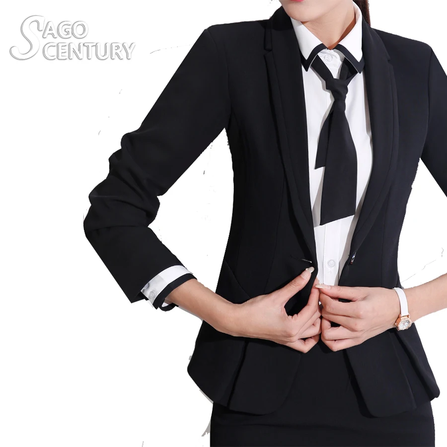 2017 Slim font b Women b font Work Office Lady Business Outwear Solid Uniform Tops Coat