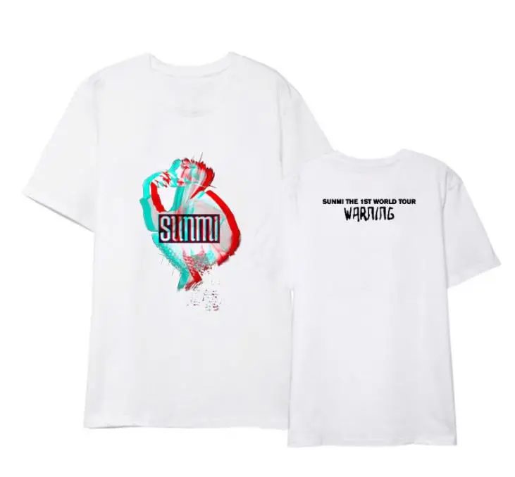 Новое поступление футболка с принтом kpop sunmi 1 мировой тур предупреждающая о том же