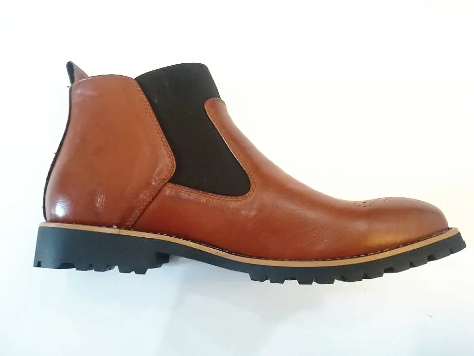 Осень-зима, мужские ботинки «Челси», мужские ботинки с перфорацией типа «броги», модные брендовые мужские кожаные ботинки с острым носком, высокие мужские ботинки