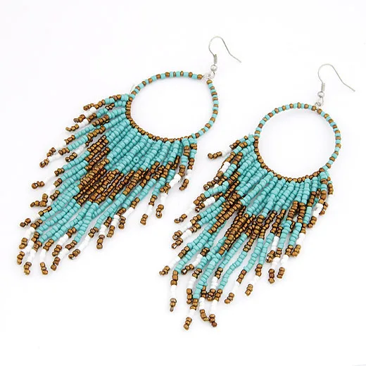 Vintage Ethnic bohemian Beads Earrings Tassel earring Wholesale jewelry Free Shipping - Image 2