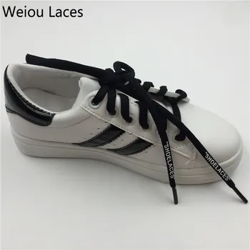 

(30Pairs/Lot)Weiou Oval Flat Rope Laces With Printing "SHOELACES" Polyester cords Shoestring for Sneakers Sport Shoes Athletic