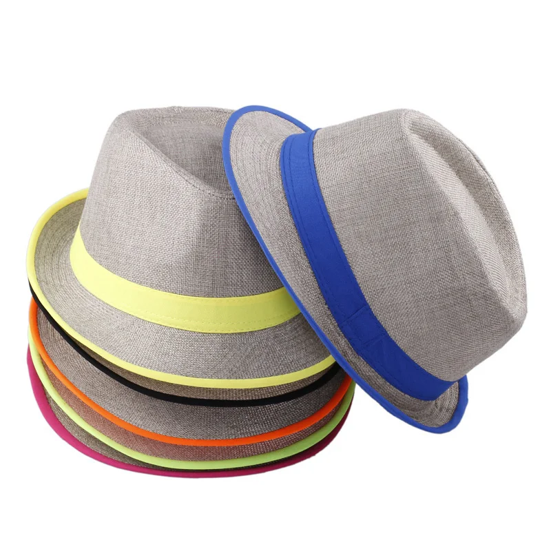 New Fashion Linen Pria Fedoras Musim 