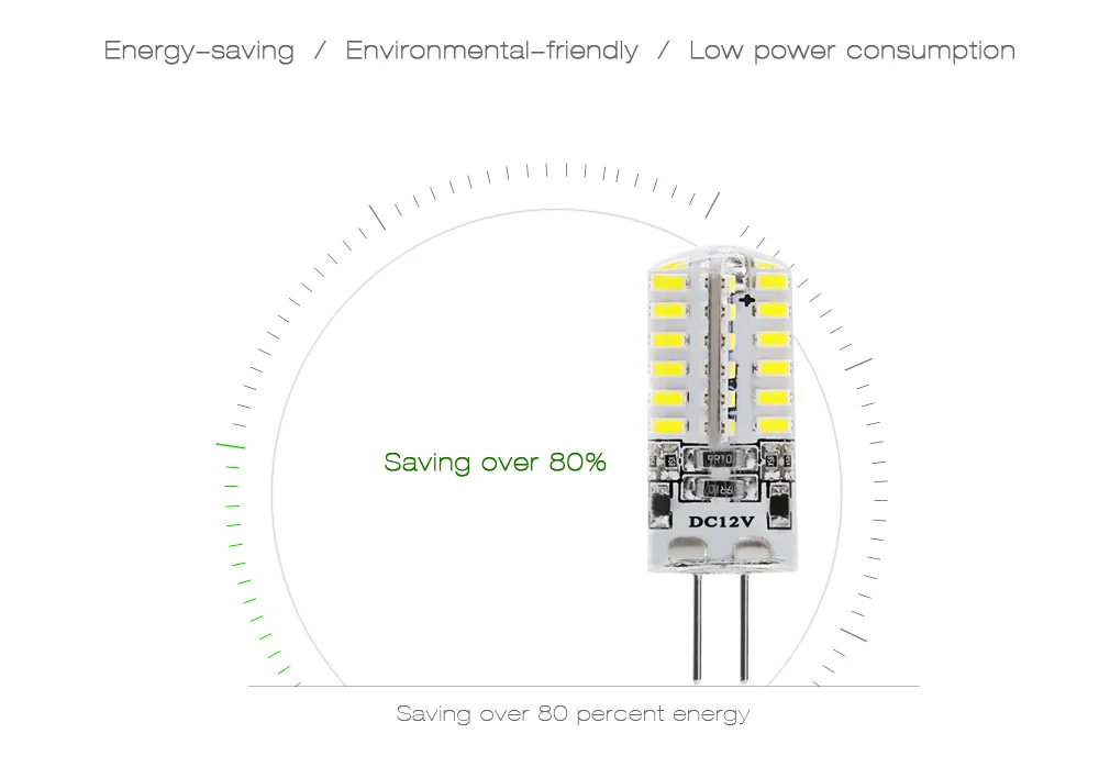 Lightme 10PCS Energy-saving G4 DC12V 2.5W SMD 3014 LED Dimmable Bulb with 48 LEDs