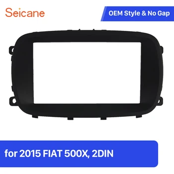 

seicane In Dash Double DIN Car Stereo Radio Fascia Panel Install Frame Dash Bezel Trim kit Cover Trim For 2015 FIAT 500X