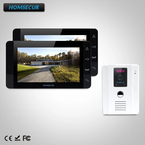 

HOMSECUR 7" Video Door Entry Security Intercom+Black Monitor for Home Security TC011-W + TM703-B