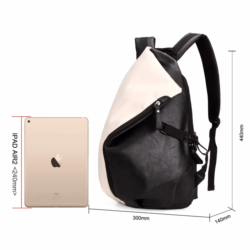 VICUNA POLO Dumpling Shape Patchwork Color Preppy Style Leather Backpack For Men Trendy School Men's Travel Backpack Man Bag