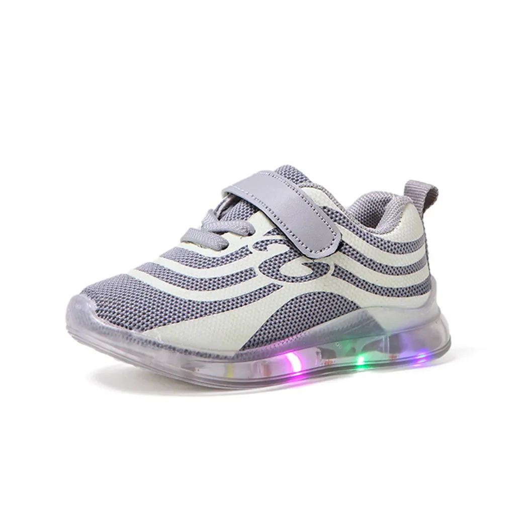 New Breathable Children Kid Baby Girls Boys Mesh Led Luminous Sport Run Sneakers Casual Shoes Fashionable Kids shoes Autumn