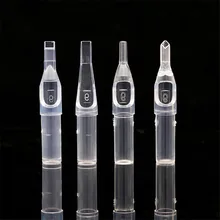 Товары для тату 50 шт./кор. стерильные Блестящий Пластик Одноразовые Иглы для тату-машинок насадки круглый и плоский RT футов для татуировки, боди-арт