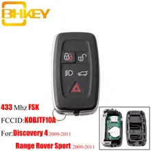 BHKEY 5Button Smart Remote key For Land Rover KOBJTF10A 433Mhz For Land Rover Range Rover Sport Discovery 4 2009-2011 FOB key