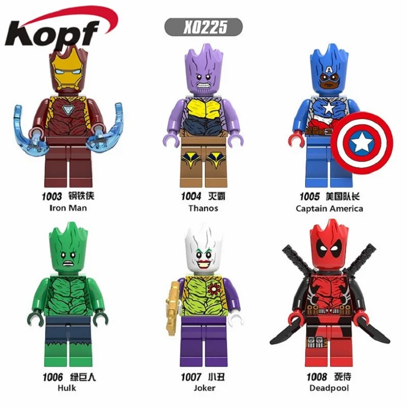 

X0225 Single Sale Avenger 3 Building Blocks Iron Man Thanos Captain American Hulk Figures Bricks Model For Children Gift Toys