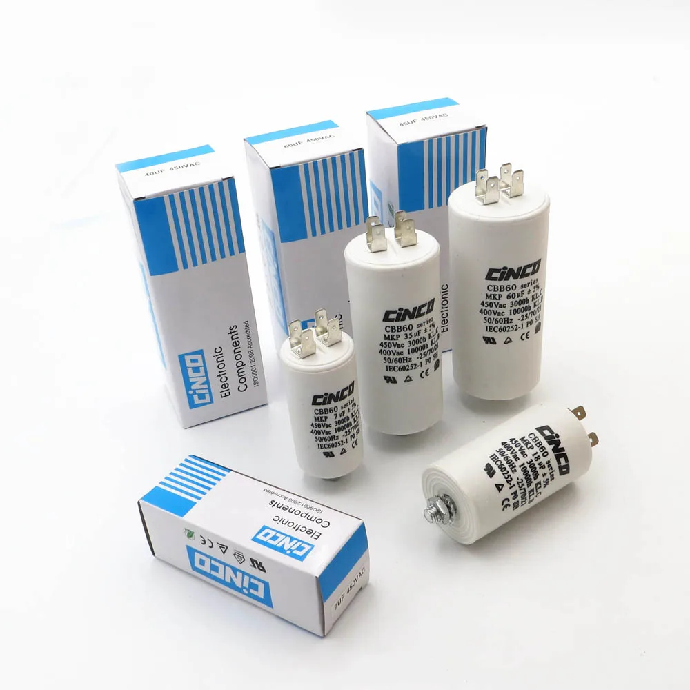 

150/120/100/80/70/60/55/50/45/40mfd 400V 450V CBB60 Motor Run Capacitors 4pins SH AC 450VAC Water Pump motor starting Capacitors