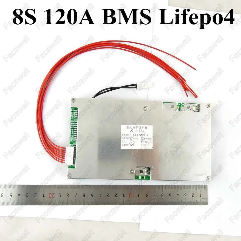 Бренд 8s 24v 120A BMS LiFePo4 8S аккумуляторная батарея lifepo4 pcb bms Защитная плата 112a 1000w 2000w motor