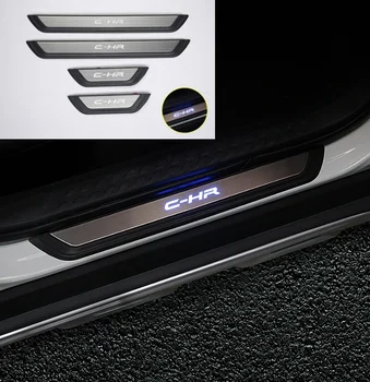 

Car shape flow streamer LED sill wear plate welcome pedal external for Toyota C-HR CHR 2017 2018
