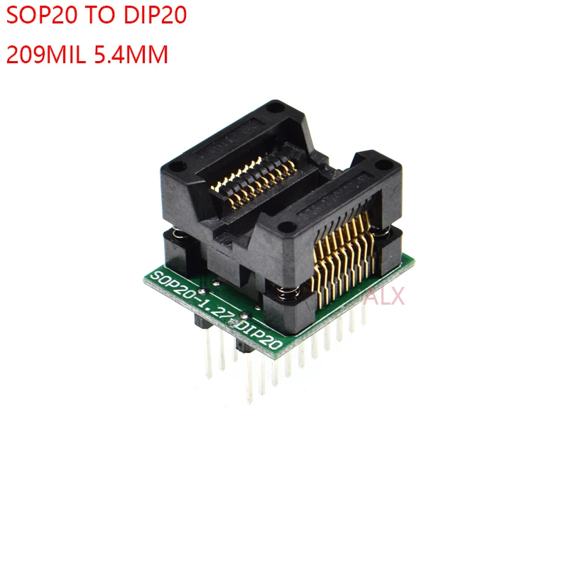 SOIC20 SOIC 20 SOP20 к DIP20 программатор адаптер разъем ширина корпуса 5 4 мм 209MIL IC Разъем