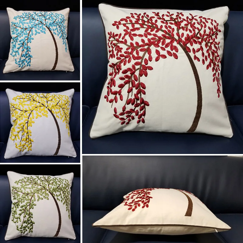 

Decorative Throw Pillows Case Flower Fairy Tree Cotton linen Seat Cushion Cover for Sofa Decor Almofadas kussenhoes 45x45cm