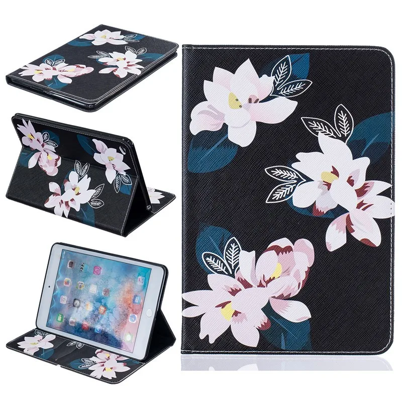 Cute Bear Pig Wallet Case For  Ipad Mini 4 Case Kids Beautiful Butterfly Flower PU Leather Stand Pocket Tablet Cover Case 7 (43)