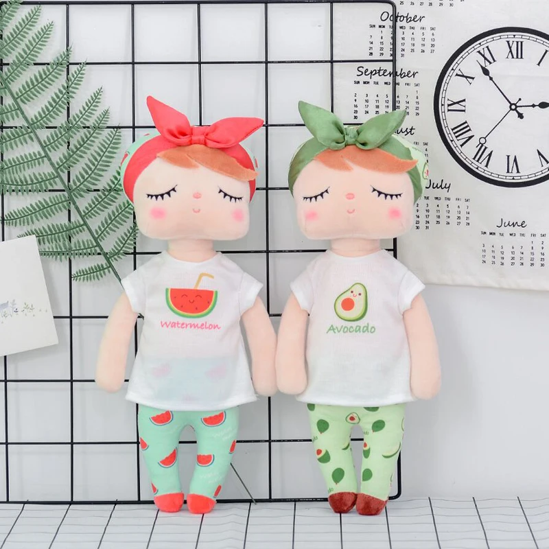 Metoo la más nueva felpa y peluche conejo dulce animales lindos para los niños juguetes muñeca Angela para niñas cumpleaños regalo de Navidad fruta serie