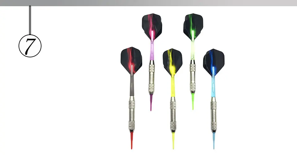 Easytoday 5Pcsset Standard Soft Tip Darts Plastic Shafts Metal Barrel Assembled Electronic Darts Flights Professional Throwing (7)