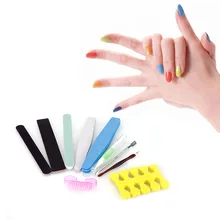 10 шт Нейл-арт набор пилка для ногтей пальцы рук и ног сепаратор кутикулы толкатель щипцы щипчики для полировки блокирующие палочки набор инструментов для маникюра