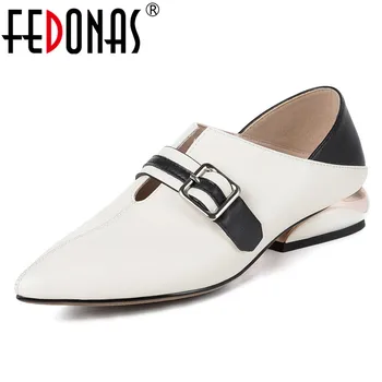 

FEDONAS 2020 Classic Women Genuine Leather Pointed Toe Pumps Summer Shallow Shoes Woman Fashion Party Casual Office Ladies Shoes