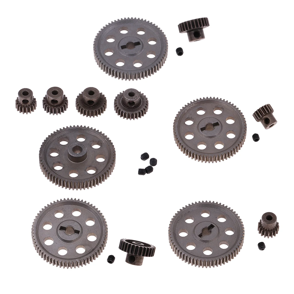 Metal Diff Main Gear 64T Motor Cogs 29/26/21/17T for HSP 1/10 On-road RC Car